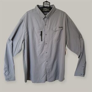Pure Lure Men's Light Gray Fishing Shirt 2XL Long Sleeve Performance